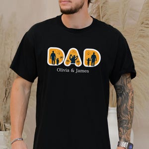 Custom Dad Shirt with Kid Names, Father&#39;s Day Gift, New Dad Tshirt, Personalized Dad T-Shirt, Custom Kids Names Shirt, Fathers Day Shirt