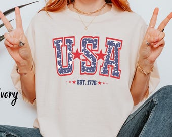 USA Est 1776 Comfort Colors Shirt: Patriotic 4th of July Tee