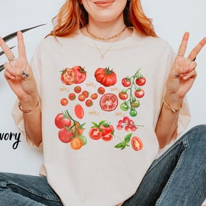 Comfort Colors® Tomato Shirt, Fruit Shirt, Botanical Shirt, Cottagecore Clothing Vegan Shirt, Garden Shirt Vegetable Shirt,Aesthetic Clothes