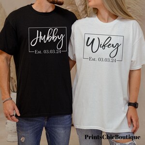 Wifey and Hubby Shirt, Wedding Party Shirt, Honeymoon Shirt,Wedding Shirt,Wife and Hubs Shirts, Just Married Shirts, Matching Couple Shirt