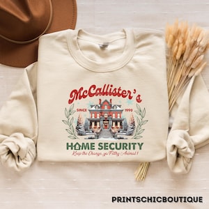 McCallister Home Security Sweatshirt, Christmas Movie Sweater, Funny Christmas Sweatshirt, McCallister Shirt, Christmas Gift, Xmas Movie