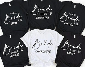 Personalized Bachelorette Party Shirts: Bride & Team Bride T-Shirts