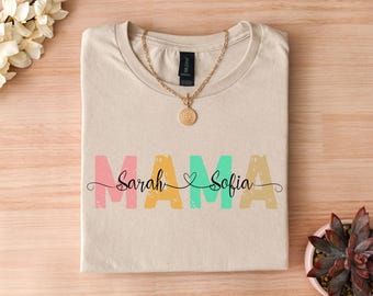 Custom Mama Shirt, Mom Shirt With Names, Personalized Mama T-shirt, Custom Mama Shirt, Mother's Day Shirt, Mama With Children Names Tee