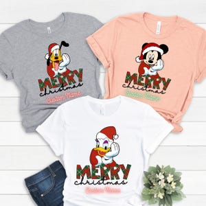 Custom Disney Family Christmas Shirt, Matching Christmas Tees, Personalized Disney Character Christmas Shirt, 2024 Mickey’s Very Merry Shirt