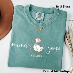 Mama Goose Comfort Colors® Shirt,Mama Silly Goose Shirt,Auntie Goose Shirt,Mothers Day Gift,Pregnancy Shirt Bow,Gift For Mama,Est Mama Shirt