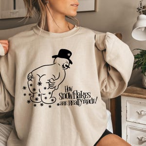 How Snowflakes Are Really Made Sweatshirt, Sarcastic Christmas Sweatshirt, Snowman Sweater, Funny Holiday Sweatshirt, Cute Christmas Sweater