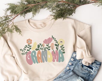 Wildflower Grandma Shirt, Happy Mothers Day Shirt, Flowered Grandma Shirt, Grandma Sweatshirt, Mothers Day Sweatshirt, Gift For Grandma