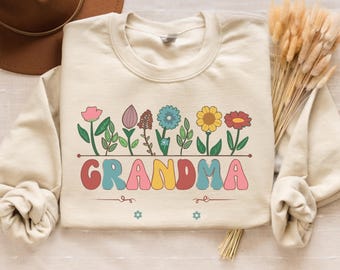 Wildflower Grandma Sweatshirt, Happy Mothers Day Shirt, Flowered Grandma Shirt, Grandma Sweatshirt, Mothers Day Sweatshirt, Gift For Grandma