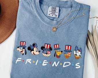 4th of July Mickey&Friends Comfort Colors®Shirt,Disney Family Shirt,Disney Trip Shirt,Disney 4th of July Tee,4th of July Mickey and Friends