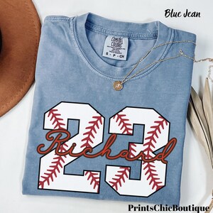 T-shirt de baseball personnalisé, T-shirt de baseball Comfort Colors®, T-shirt de joueur de baseball personnalisé, Cadeau pour fan de baseball, T-shirt pour maman sportive, Game Day