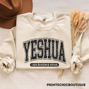 Vintage Yeshua Sweatshirt, Christian Yeshua Sweatshirt, Religious Sweatshirt, Aesthetic Faith Clothing, Jesus Apparel, Bible Verse Sweater