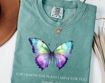 Comfort Colors® Religious Shirt, Jesus Shirt, For I Know The Plans I Have For You, Comfort Colors Christian Shirt, Faith Shirt, Bible Verse