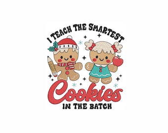 Gingerbread Teacher Christmas Machine Embroidery Design. 3 Sizes. Christmas Teacher Embroidery Design. Merry Teacher Embroidery Design.