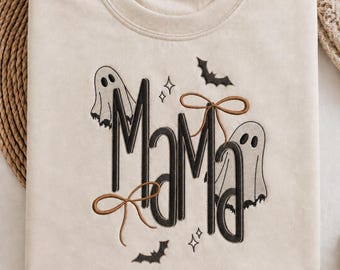 Mama Ghost 5 Sizes Machine Embroidery Design, Halloween Embroidery File, Ghost Mama Machine Embroidery, Spooky Mom Embroidery File.