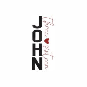 JOHN 3:16 Design de bordado à máquina. 7 tamanhos. Design de bordado baseado na fé. Design de bordado cristão. Bordado de versículos bíblicos.