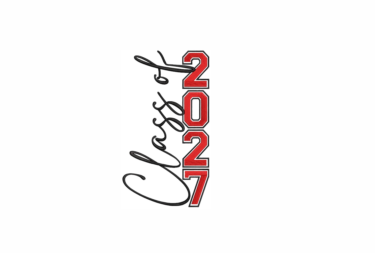 Class of 2027 Embroidery Design 7 Sizes, Senior 2027 Varsity Numbers ...