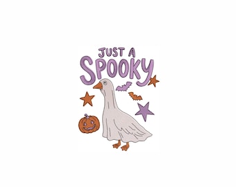 Ghost Goose 5 Sizes Embroidery Design, Just A Spooky Halloween Machine Embroidery Design, Pumpkin Bat Stars Machine Embroidery Digital File.