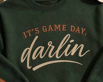 Game Day Darlin 9 Sizes Machine Embroidery Design, Football Mom Game Day Embroidery Design, Digital File, Embroidery File For Cap.