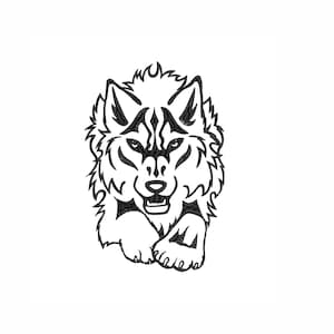 Wolf Machine Embroidery Design. 5 Sizes. Animal Embroidery Design. Digital Download. Instant Download.