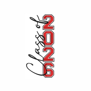 Class Of 2026 Machine Embroidery Design. 7 Sizes. Graduation 2026 Embroidery Design. High School Senior 2026 Machine Embroidery Design.