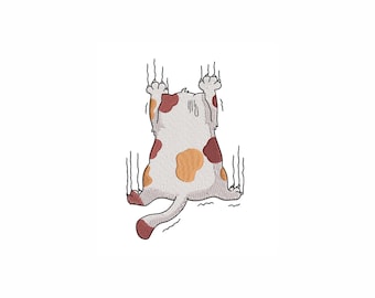 Funny Climbing Cat Embroidery Design 4 Sizes, Cute Cat Machine Embroidery, Cat Lover Embroidery, Kitty Embroidery Design. Digital Download.