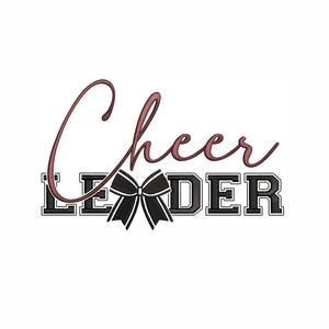 Cheerleader Machine Embroidery Design. 7 Sizes. Cheer Embroidery Design. All Star Cheer Embroidery. Cheer Bow Embroidery Design.