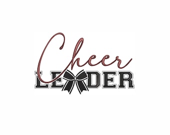 Cheerleader Machine Embroidery Design. 7 Sizes. Cheer Embroidery Design. All Star Cheer Embroidery. Cheer Bow Embroidery Design.