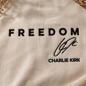 Freedom Machine Embroidery Design 7 Sizes, Charlie Kirk Signature Embroidery, Patriotic Embroidery Pattern, Freedom Digital Embroidery File.