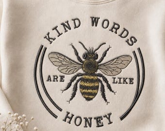 Bible Verse 7 Sizes Machine Embroidery Design, Christian Proverbs 16:24 Embroidery Design, Kind Words Are Like Honey Bee Digital File.