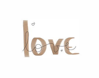 Love Machine Embroidery Design. 7 Sizes. Heart and Love Embroidery Design. Minimalist Embroidery Design. Home Decor Embroidery Design.