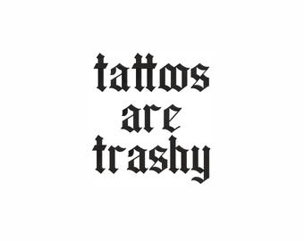 Tattoo Alley Trashy Embroidery Design, Gothic Script Embroidery File, Old English Machine Embroidery Design. Digital Download.