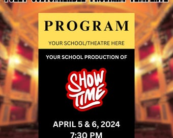 Program Template, Theatre Program Template, Canva Template, 36 Page Program, Performance Program