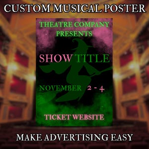 Custom Theatre Poster for School or Community Production – Personalized Show Art | Drama Teacher Gift | Digital Only