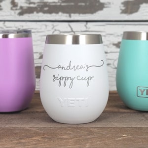Personalized Engraved YETI or Polar Camel Wine Tumbler Mommy's Sippy Cup Design