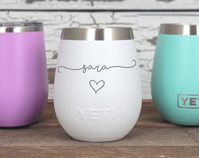 Personalized Engraved YETI® W/ Lid or Polar Camel Wine Tumbler  Bridesmaid Gift, Maid of Honor, Matron, Wedding Party, Mother of the SLH1