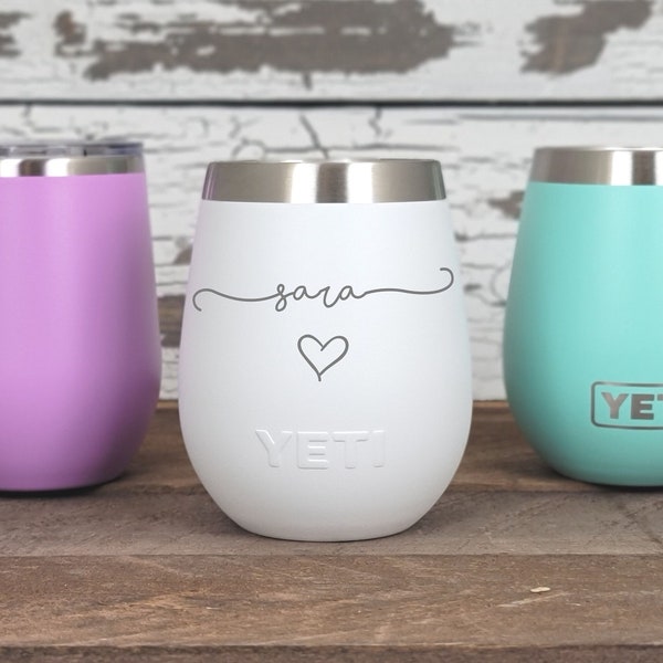 Personalized Engraved YETI® W/ Lid or Polar Camel Wine Tumbler  Bridesmaid Gift, Maid of Honor, Matron, Wedding Party, Mother of the SLH1