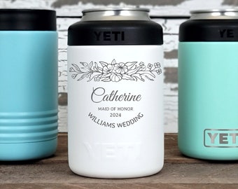 Personalized Engraved YETI® Colster or Polar Camel Can Bride, Flower Girl, Bridesmaid, Maid of Honor, Groomswoman, Groomsperson, Wedding FL4