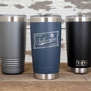 Personalized Custom Engraved YETI® 20oz Tumbler or Polar Camel 20oz Tumbler Griffin Label Best Man Groomsman Father of Bride Groom GL1