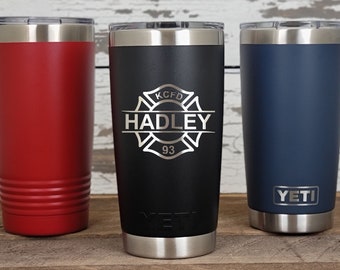 Personalized Custom Engraved YETI® 20oz Tumbler or Polar Camel 20oz Tumbler Fireman, Maltese, Fire Department, First Responder, EMT, FM1