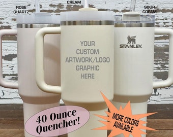 Personalized Stanley Quencher 40 oz Straw Tumbler, Engraved Insulated Cup, Custom Travel Mug, Hydration Bottle, Gift for Him or Her