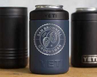 Personalized Engraved YETI® CAN Colster or Polar Camel Can Holder - Groomsmen Gift, Best Man, Usher, Wedding, Bride Groom RH1