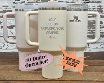 Stanley Quencher 40 oz Straw Tumbler, Travel Mug, Hydration, Camping, Hiking, Outdoors, Gift for Her, School Cup, Anniversary, Straw Lid