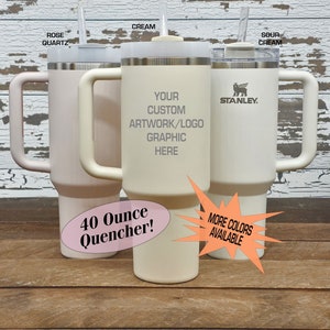 Stanley Quencher 40 oz Straw Tumbler, Travel Mug, Hydration, Camping, Hiking, Outdoors, Gift for Her, School Cup, Anniversary, Straw Lid