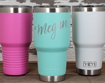 Personalized Custom Engraved YETI® 30oz Tumbler or Polar Camel 30oz Tumbler Slanted Design Birthday Mothers Fathers Day Unique Gift Name SN1