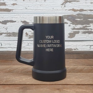 Personalized Stanley Adventure Big Grip Stein Black 24 oz, Engraved Beer Mug, Custom Insulated Stein, Gift for Him, Groomsmen, Beer Lover