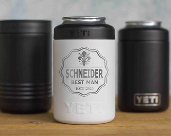 Personalized Engraved YETI® CAN Colster or Polar Camel Can Groomsmen Gift  Best Man Wedding Party Favor Keepsake Father of Bride Groom TC1 