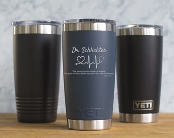 Personalized Engraved YETI® 20oz or Polar Camel 20oz  Doctor, Pediatrician, Oncology, Hospice Care, Healthcare Worker DR1