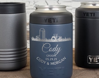 Personalisierte YETI® Colster oder Polar Camel Dose Silo Design Trauzeugen Geschenk Trauzeuge Hochzeit Andenken Vater der Braut Bräutigam FS1