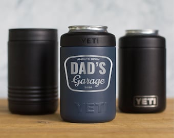 Personalized Engraved YETI® CAN Colster or Polar Camel Beverage Holder Dad's Garage Design Gift For Father Grandpa Uncle Husband Friend DG1
