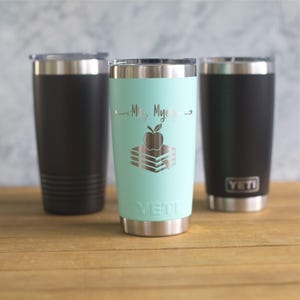 SHIPS QUICK Personalized Engraved YETI® or Polar Camel 20oz Tumbler Educator Teacher Preschool Grade High School Para Aide Graduate TB1